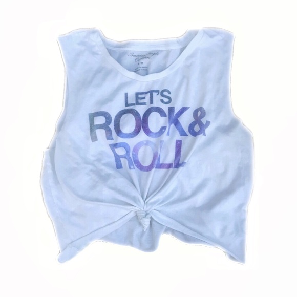AEO Rock & Roll Graphic Crop Top • Large - Picture 5 of 6